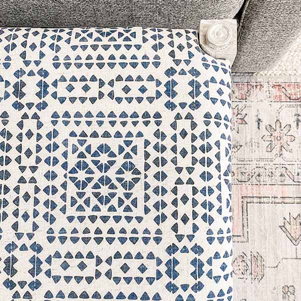 Whitewashed Cushioned Bench