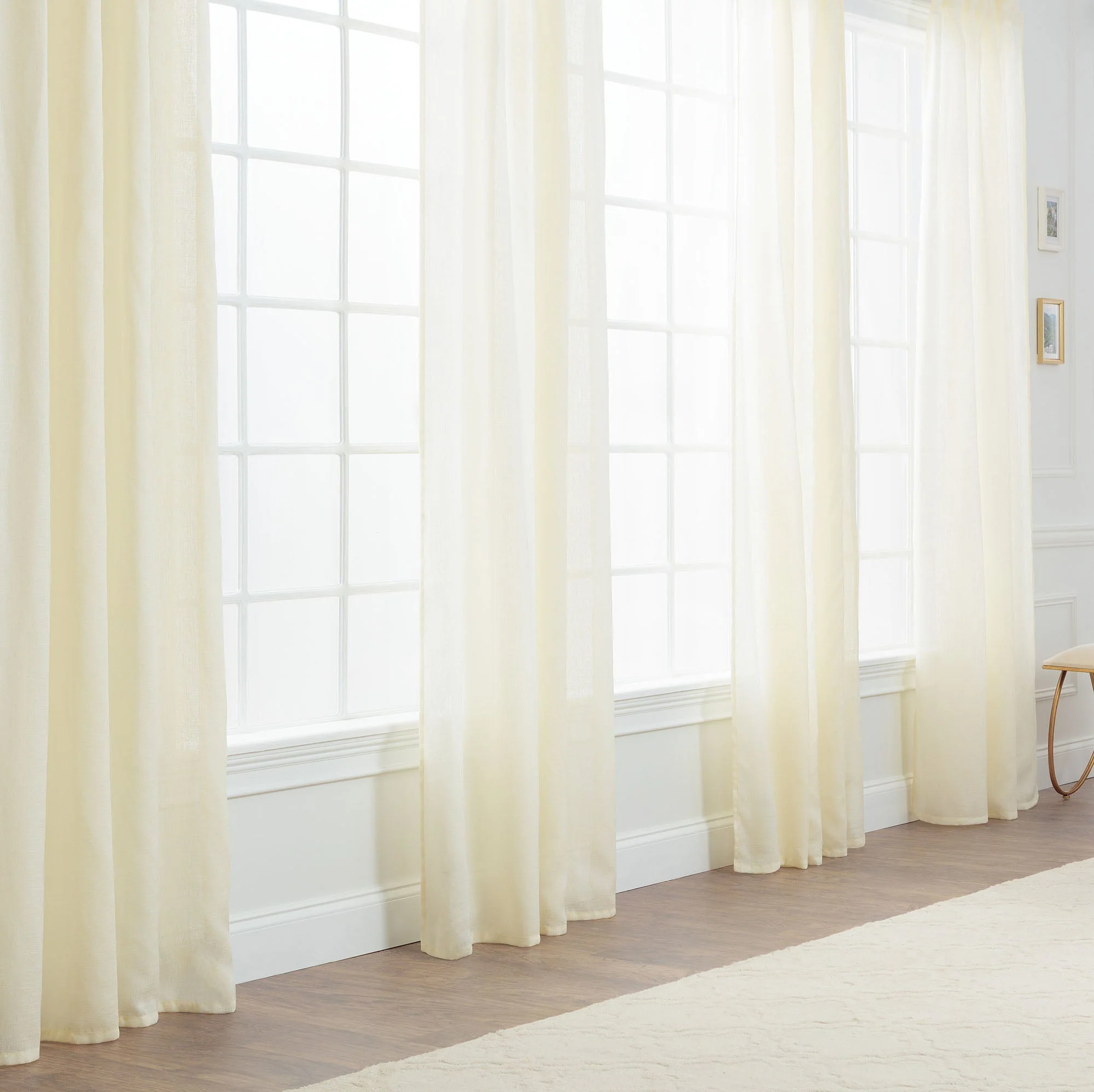 Faux Belgian Flax Solid Curtains