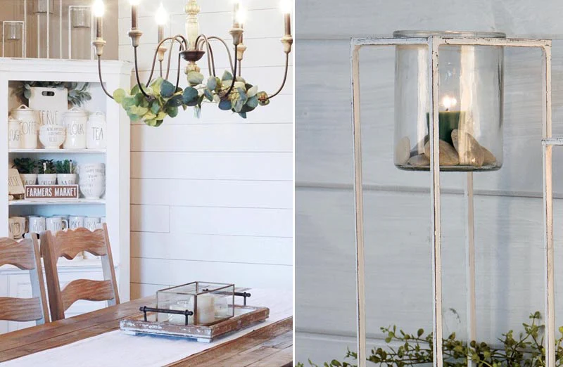 Distressed Metal Floor Candle Holders  Set of 3