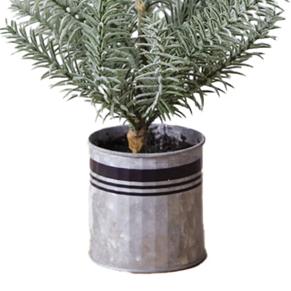 Faux Fir Tree with Galvanized Pot