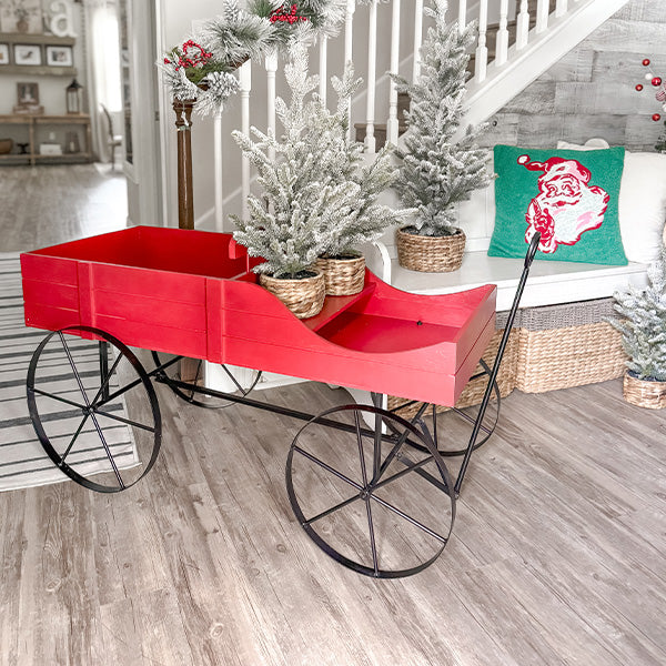 Vintage Inspired Rolling Christmas Cart