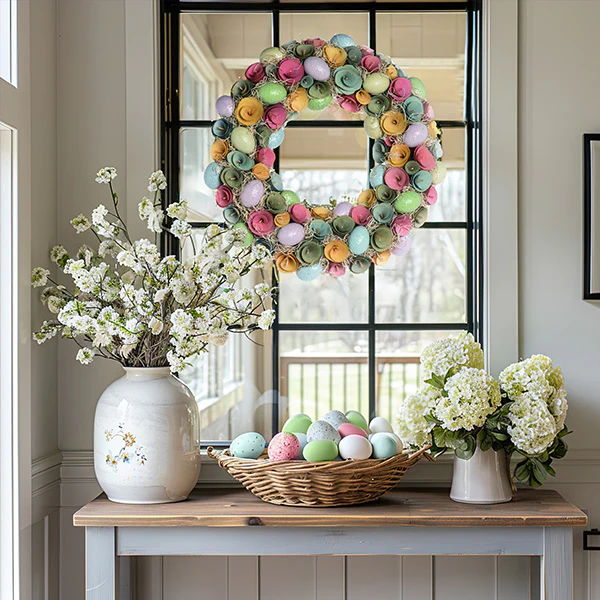 Rosette Easter Egg Wreath