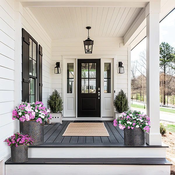 Textured Zinc and Copper Planters with Handles, Set of 3