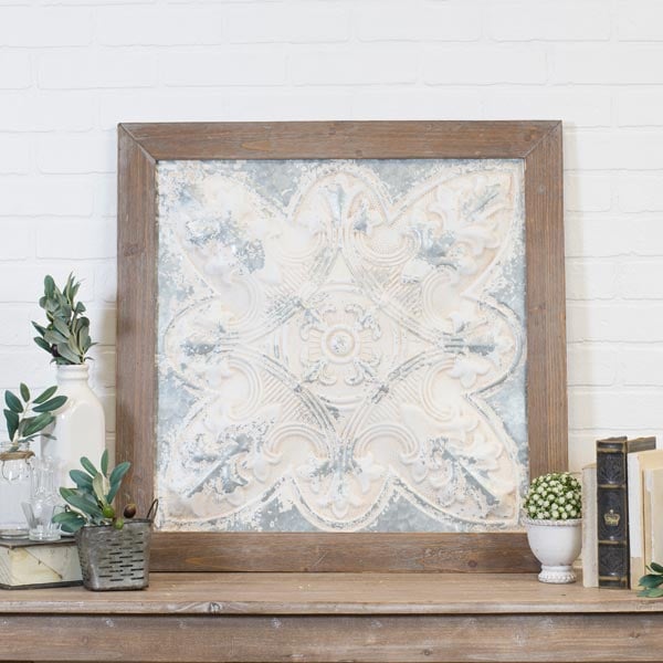 HUGE Wooden Framed Wall Medallion