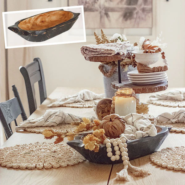 Handmade in Mexico Handcarved Modern Farmhouse Dough Bowl