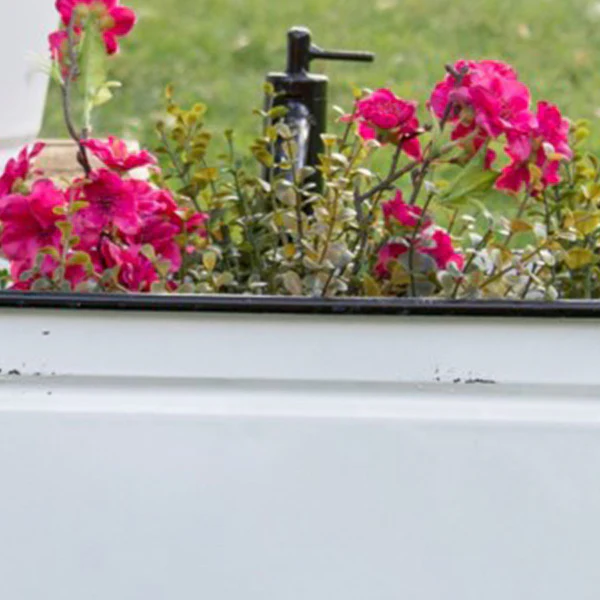 White Metal Faucet Planters, Set of 2