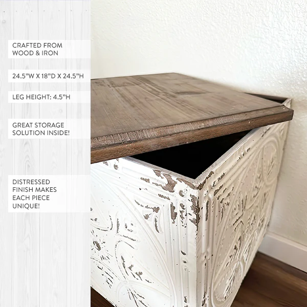 Architectural Salvage Ceiling Tile Side Table