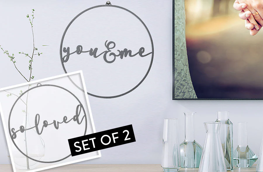 Heartfelt Metal Wreath Signs, Set of 2 | Made in USA