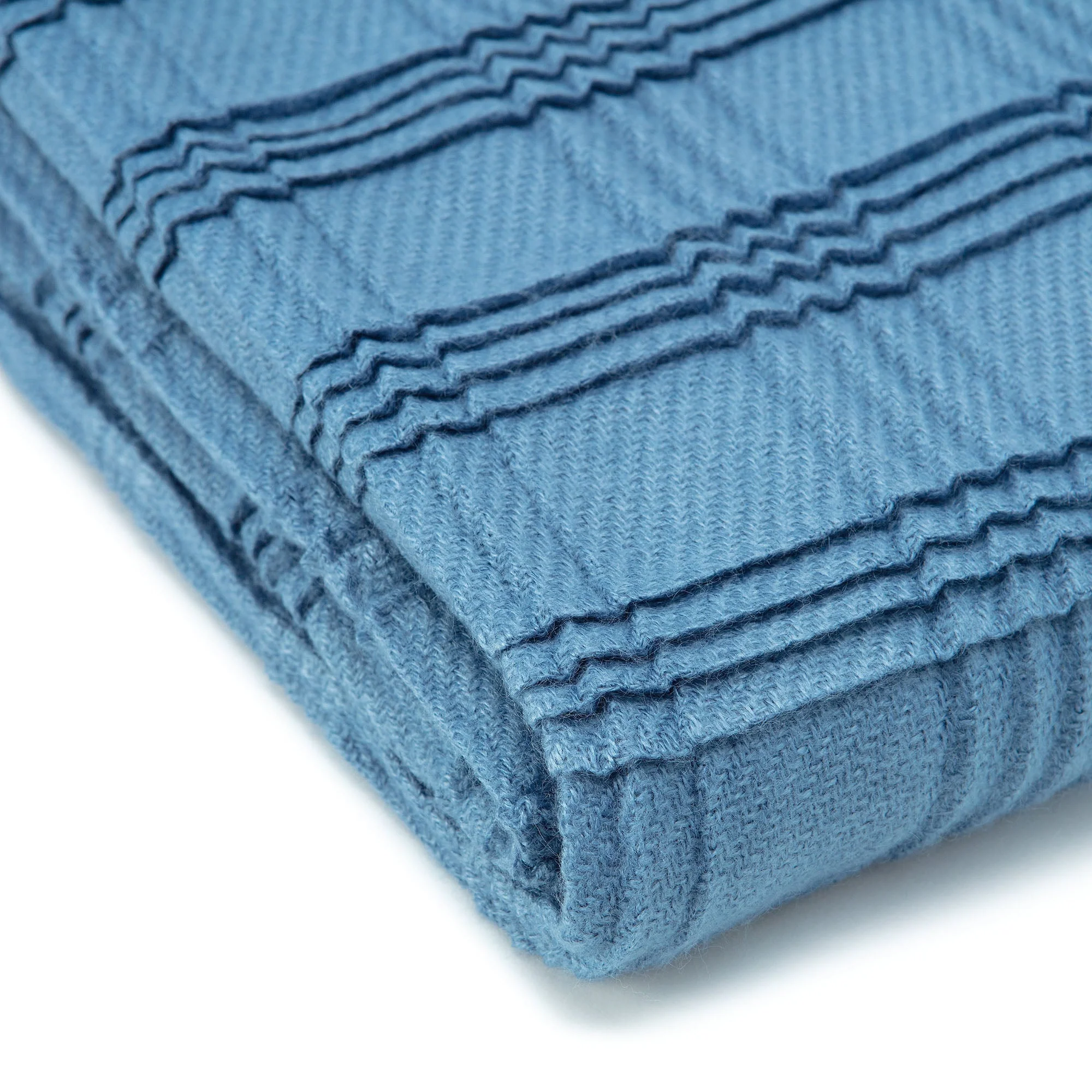 Pleated Plaid Throw Blanket