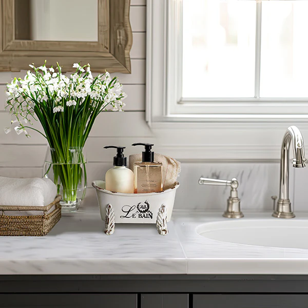 French Inspired Clawfoot Tub Bathroom Caddy