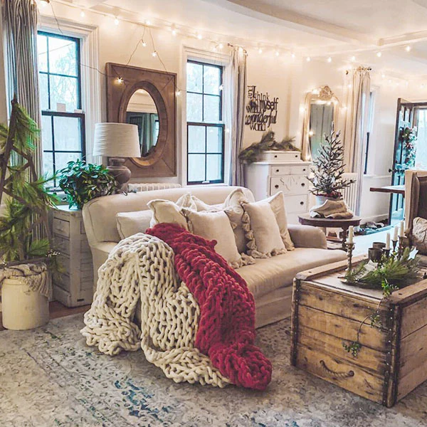 Aged Wooden Framed Oval Mirror