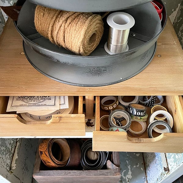 Rustic Wooden Storage Riser with Drawers