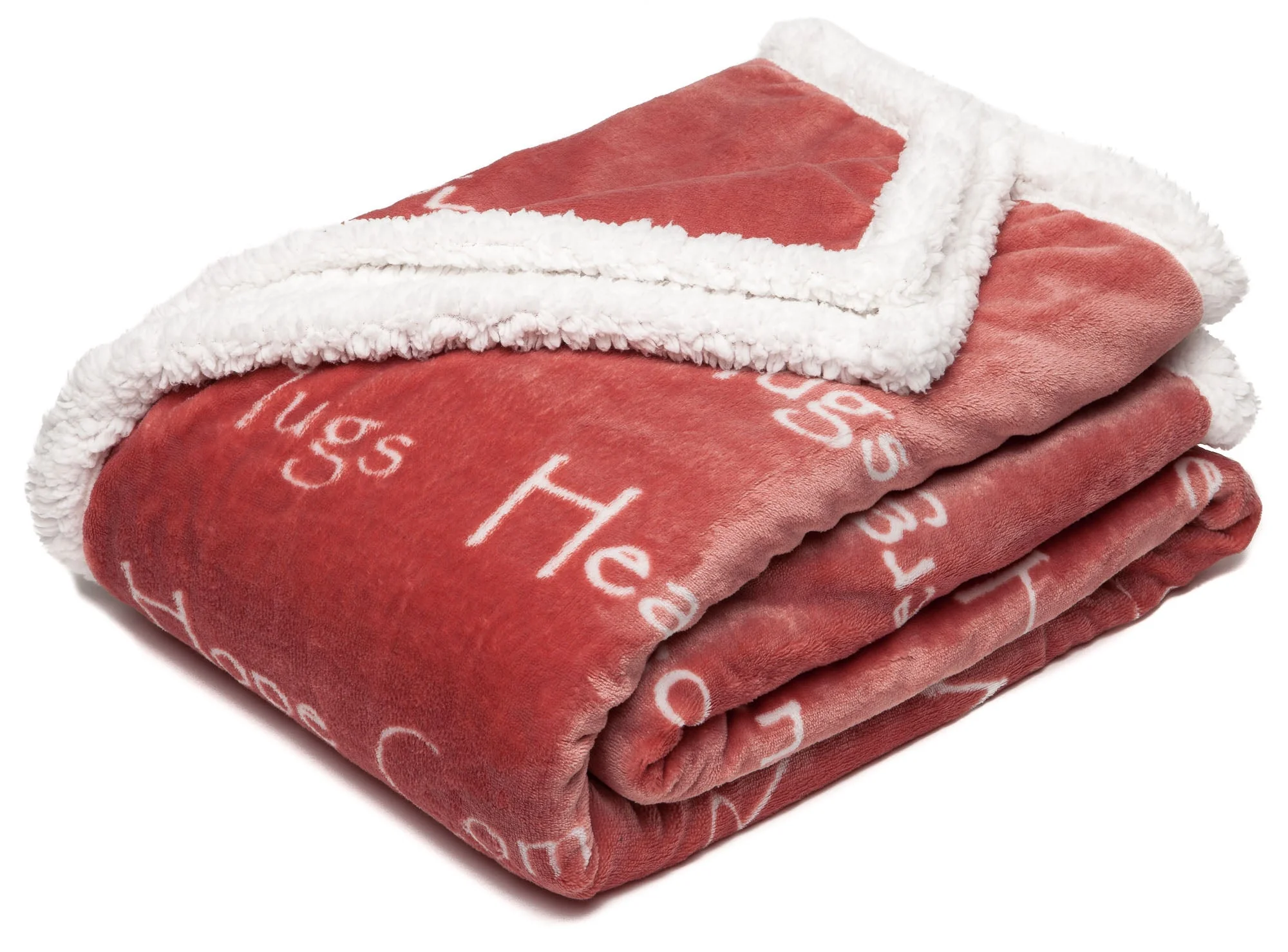 Gift Faux Fur Comfort Words Throw Blanket