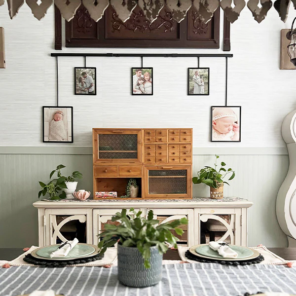 Rustic Wooden Tabletop Storage Cabinet