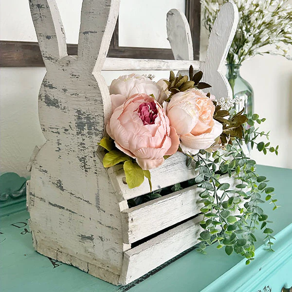 Wooden Bunny Basket, Pick Your Style