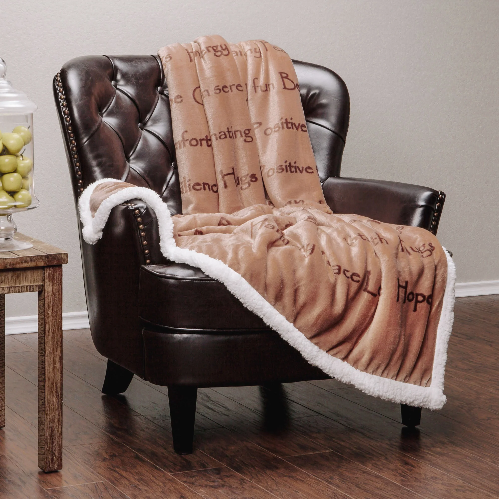 Gift Faux Fur Comfort Words Throw Blanket