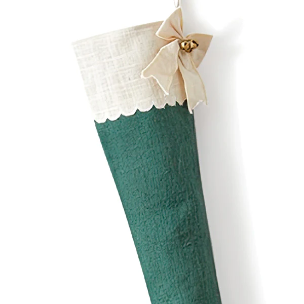 Heirloom Christmas Stockings with Metal Bells, Set of 3