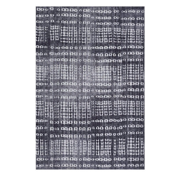 Abstract Charcoal Plaid Area Rug, Pick Your Size