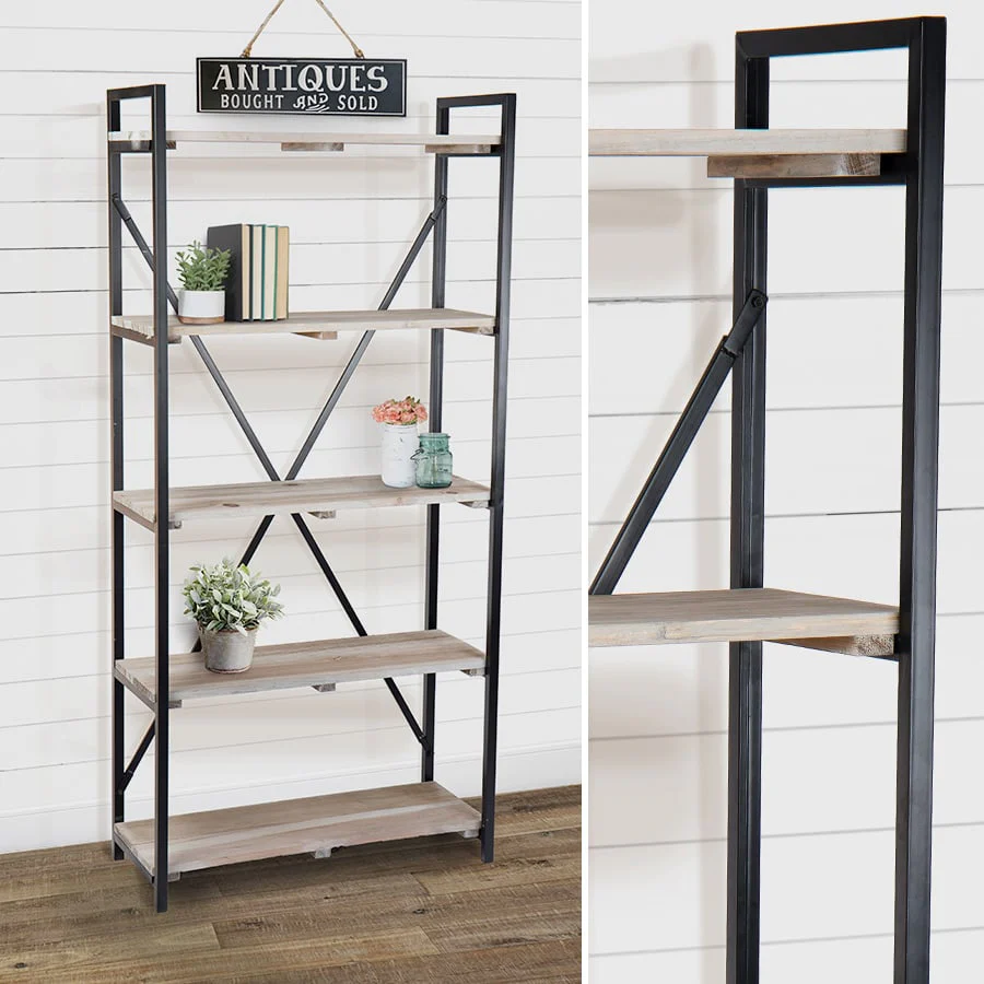 *HUGE* Industrial Cross Back Bookshelf