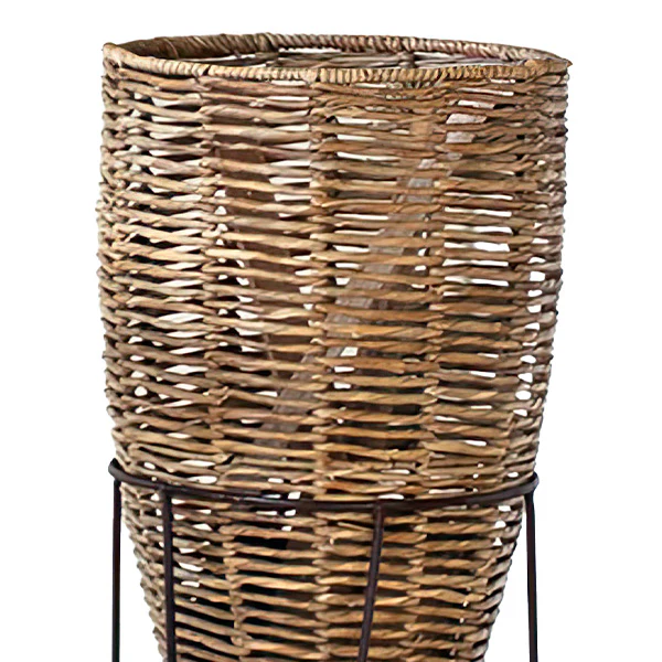 Handcrafted Large Seagrass Planters with Stands, Set of 2