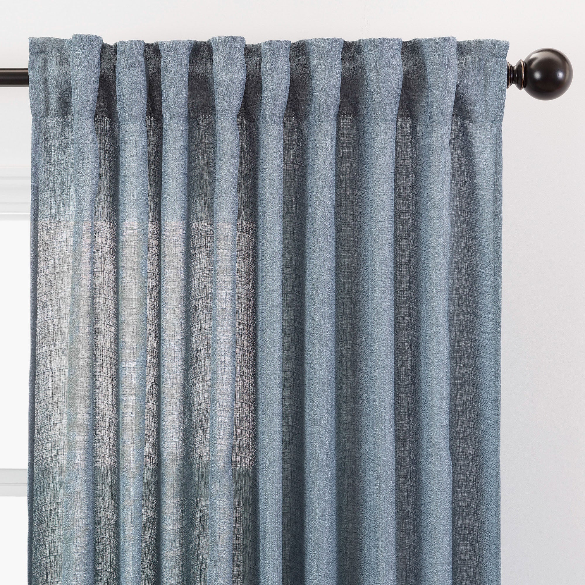 Faux Belgian Flax Solid Curtains