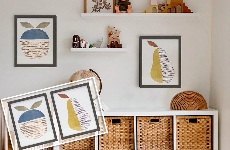 Abstract Fruit Wall Art, Set of 2