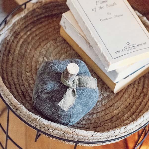 Metal End Tables with Seagrass Trays, Set of 2