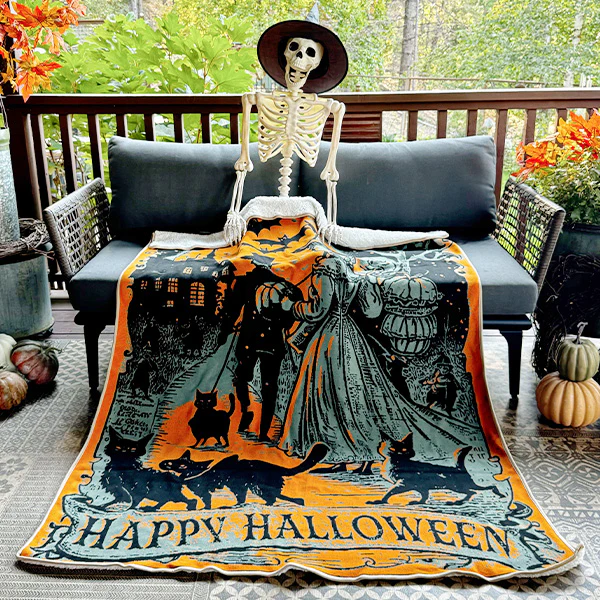 60 Inch Happy Halloween Blanket Wall Decor