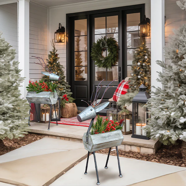 Standing Reindeer Planters, Set of 2