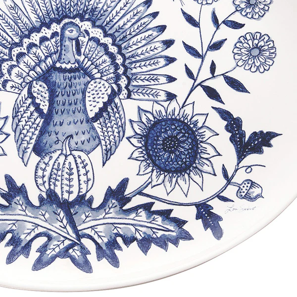 Turkey Oval Platter | Blue Harvest