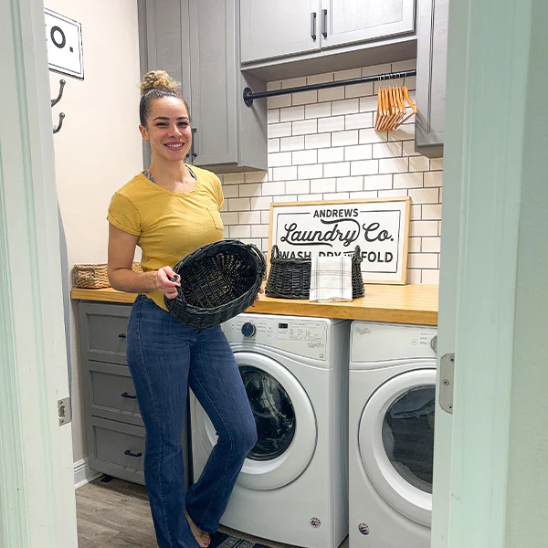 Black Rattan Storage Baskets, Set of Two
