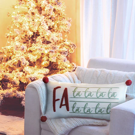 Fa La La La La Pom Pom Pillow