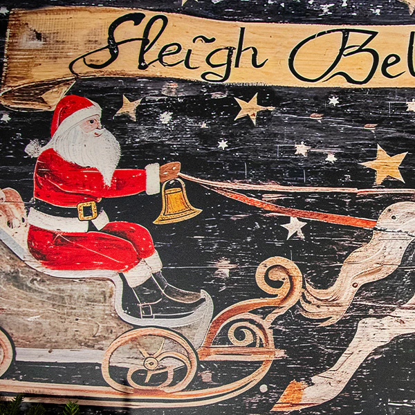Distressed Wood Sleigh Bells Ring Sign