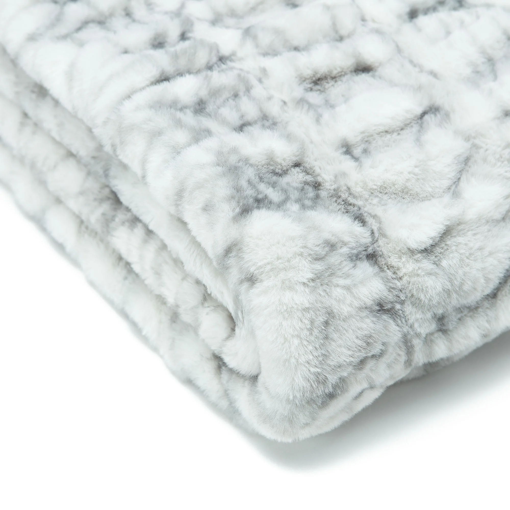 Ruched Faux Fur Throw Blanket