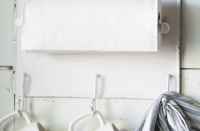 Distressed White Kitchen Rack