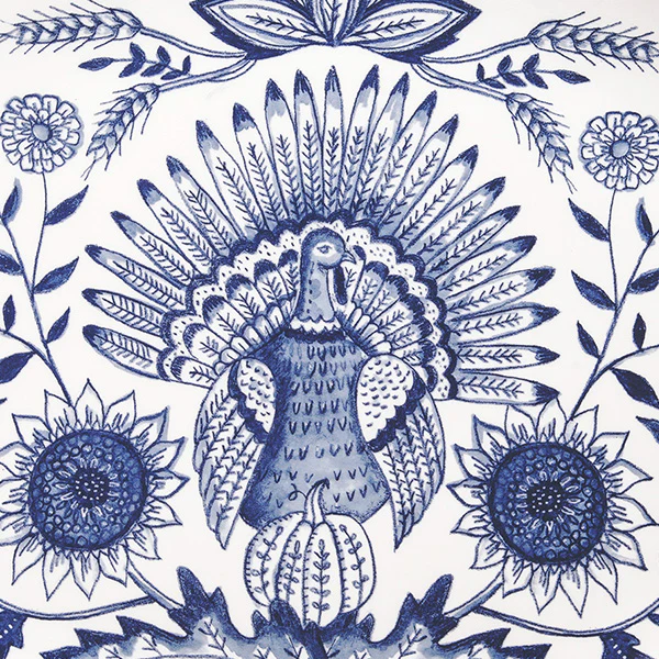 Turkey Oval Platter | Blue Harvest