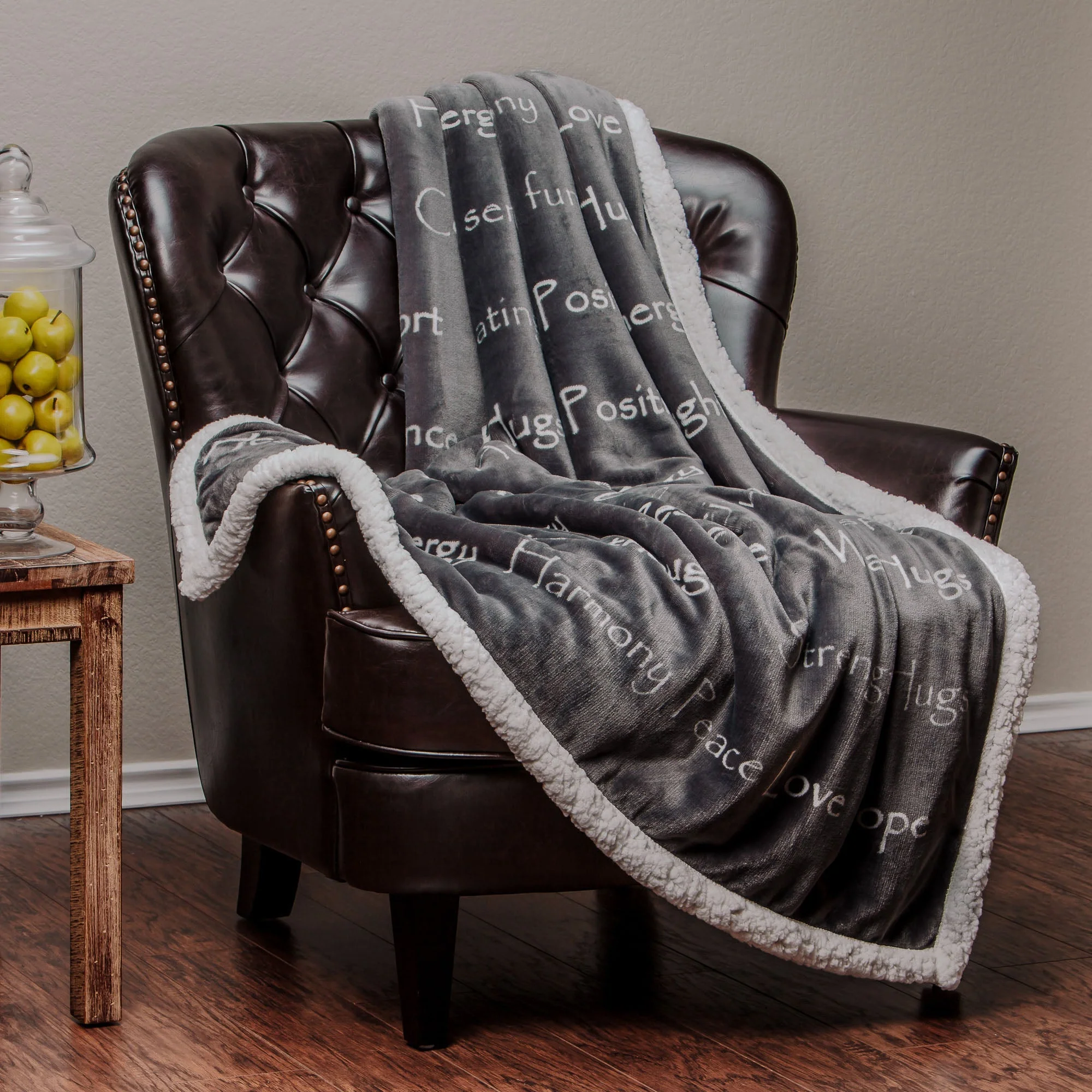 Gift Faux Fur Comfort Words Throw Blanket