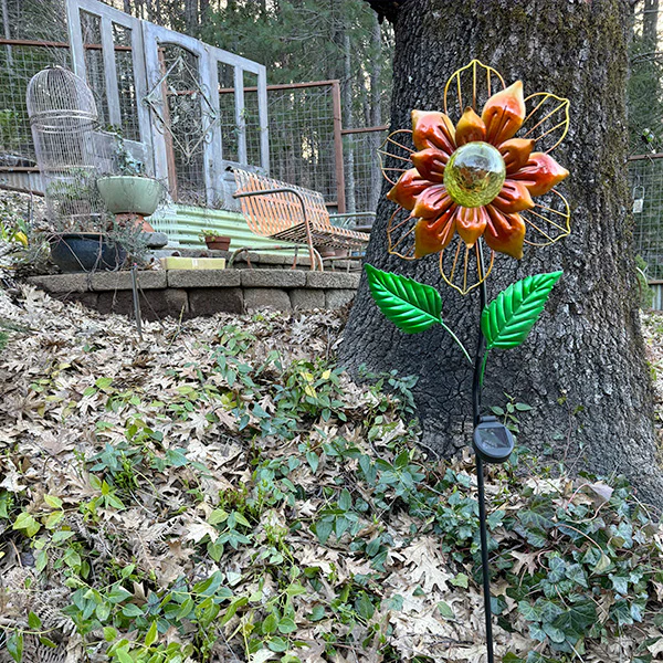 Eco-Friendly Solar Powered Flower Garden Stake