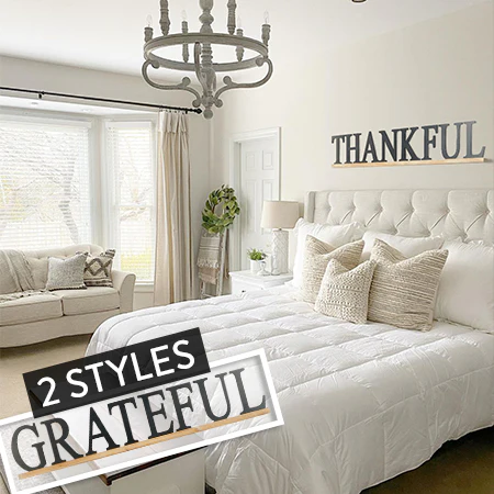 48 Inch Thankful and Grateful Wooden Sign, Pick Your Style