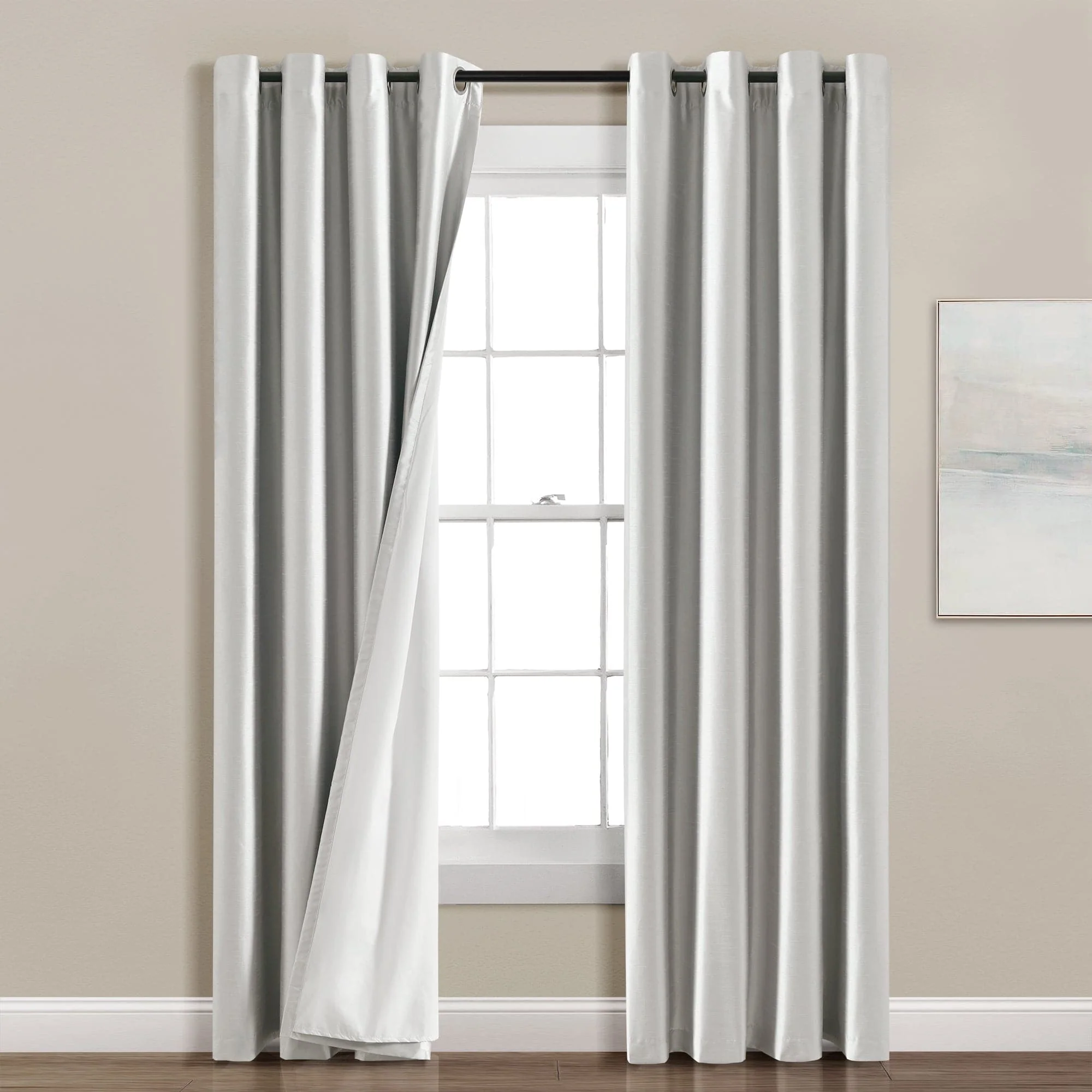 Faux Silk 100% Blackout Window Curtain Panel