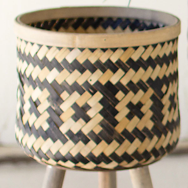 Woven Tall Plant Stands, Set of 2