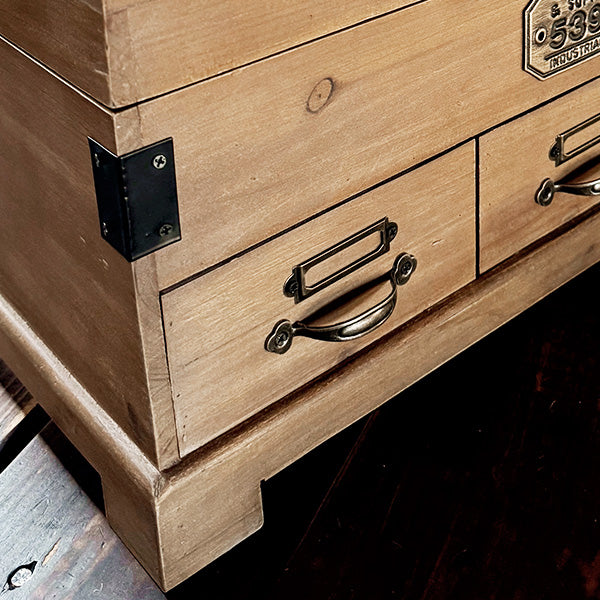 Vintage Inspired Wood Chest With Drawers