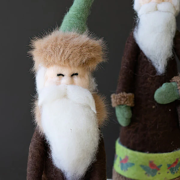 Old World Felt Santas, Set of 2
