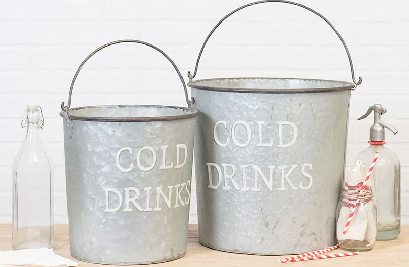 Ice Cold Drink Buckets Set of 2