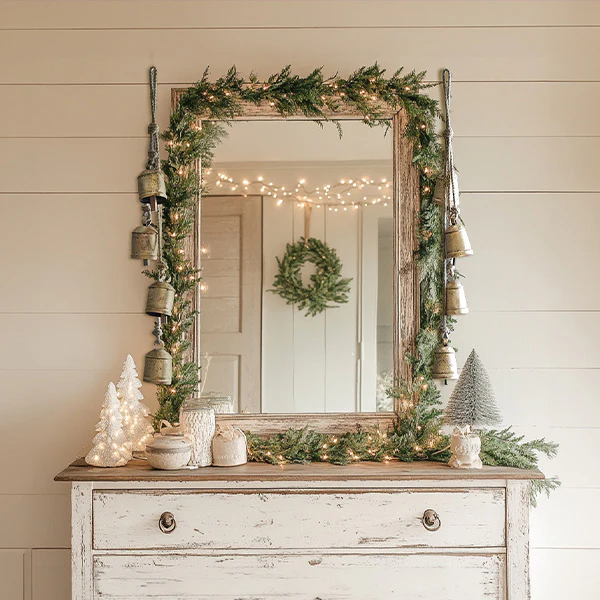 Hanging Rustic Gold Christmas Bells, Choose Your Style