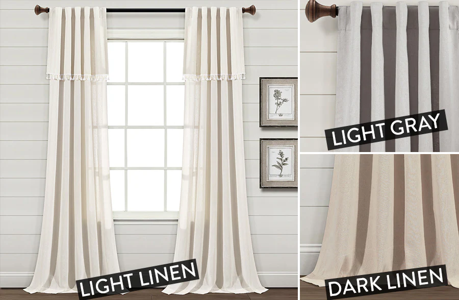 Curtain Panel Set with Tassel Detail, Pick Your Color