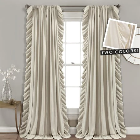 Ruffle Edge Curtain Panel Set, Pick Your Style
