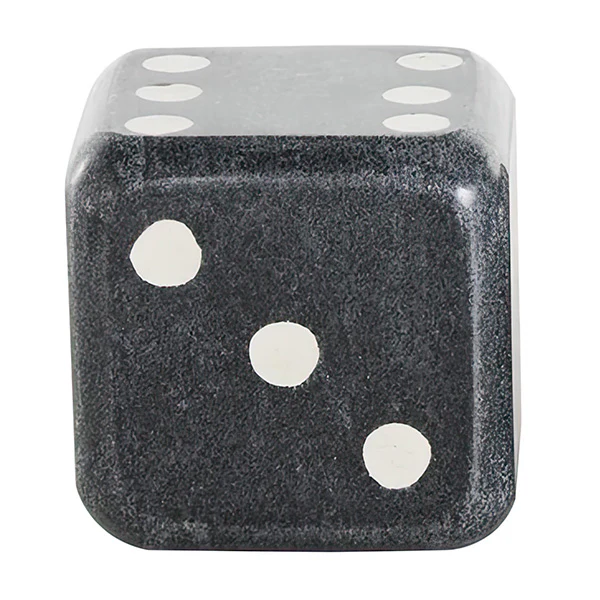 Black Marble Dice Bookend, Set of Two