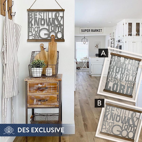 Wooden Framed Galvanized Scripture Signs, Pick Your Style