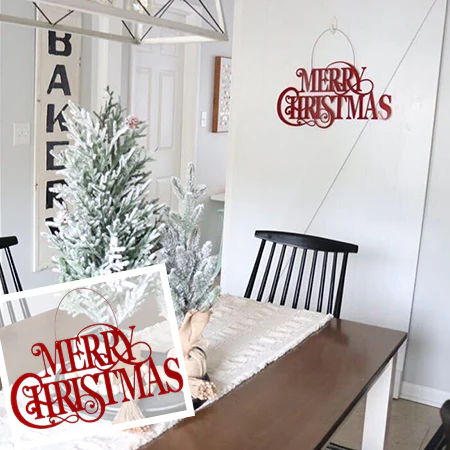 Iron Hanging Merry Christmas Sign